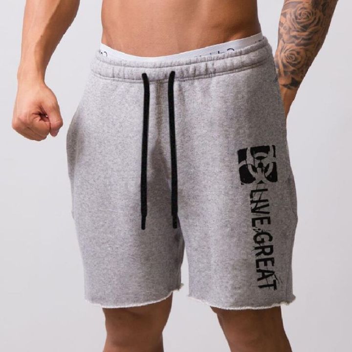 Summer%20Shorts%20Men%20Loose%20Large%20Size%20Breathable%20Knee%20Lenght%20Pants%20Solid%20Color%20Printing%20Running%20Shorts%20Simple%20Fashion%20Gym%20Shorts%20-%20Image%206