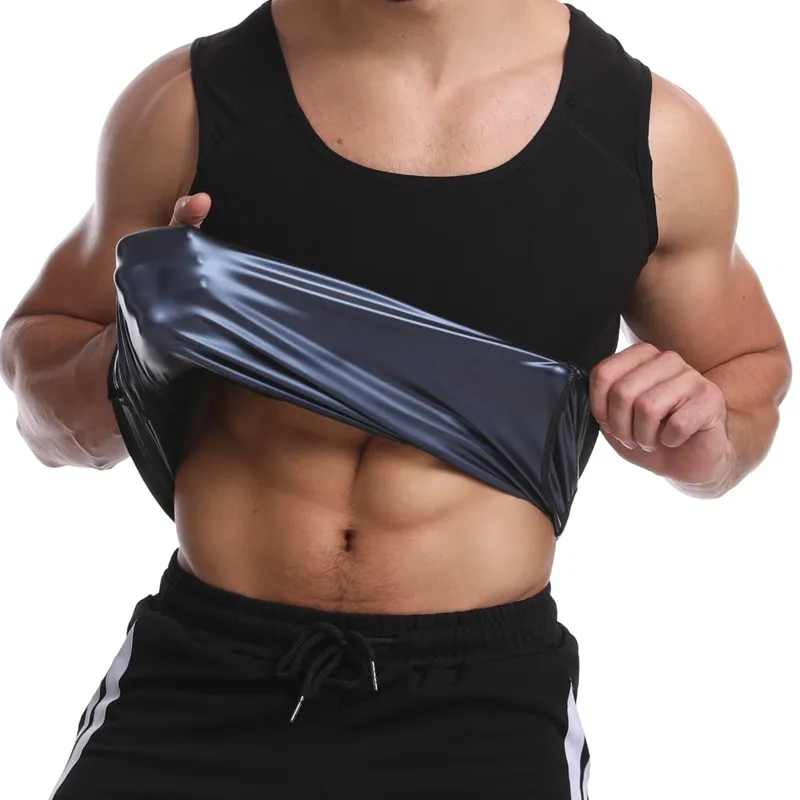 Men Sauna Suit Body Shaper Shirt Weight Loss Vest Waist Trainer