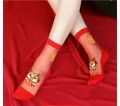 women's and girl's cotton bottom crystal socks.