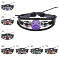 Rinnegan Eyes Bracelet Sharingan Eye Black Leather Bracelet Uchiha Uzumaki Clan Logo Anime Cosplay Lover Gift. 