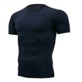 Quick Dry Running Men's Compression T-shirt Breathable Football Suit Fitness Tight Sportswear Riding Short Sleeve Shirt Workout.