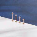 ZS 3PCS/LOT Stainless Steel Tragus Earring Cartilage Gold Plated Lip Ring Crystal Labret Piercing Ring 16G Helix Women Earring. 