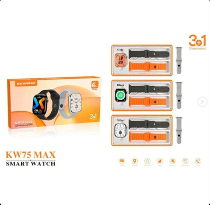 KEQIWEAR%20KW75%20Max%20Smart%20Watch%203%20Straps%20Band%20Full%20HD%20Touch%20Screen%20Wireless%20Charging%20Long%20Battery%20Life%20Smartwatch%20for%20Men%20and%20Women%20-%20Image%202