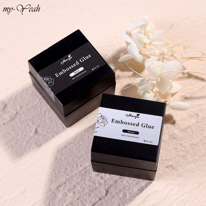 Myyeah%205ml%203D%20Painted%20Embossed%20Gel%20No-wash%20Black%20White%20Nail%20Art%20Plaster%20Nail%20Gypsum%20Drawing%20Gel%20Nail%20UV%20Gel%20DIY%20Makeup%20Tool%20-%20Image%202
