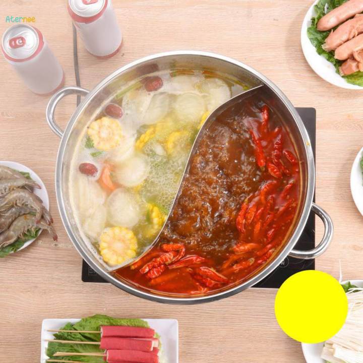 Stainless Steel Hot Pot Thick Chinese Hot Pot for Restaurant Kitchen Home
