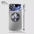 Alien Heat Dissipation Magnetic Case For iPhone 13 11 12 14 15 Pro Max Electroplated Mesh Magsafe Glass Lens Enlarge logo Phone Cover. 