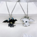 1/2Pcs Fashion Cartoon Angel Wings Design Necklace Cute Couple Animal Charm Pendant Best Friends Gift Clavicle Chocker Necklace. 