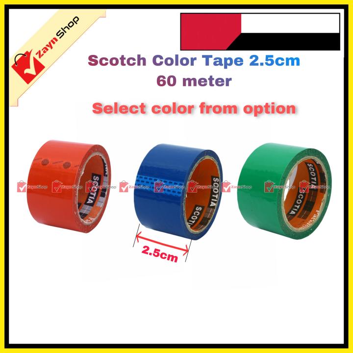 Colorful Scotch Tape Blue Green Red wide 2.5cm 60 meter 1pcs