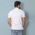 Klothen White Printed Round Neck Tee For Mens.