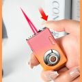 2 In 1 Camera Jet Red Flame Lighter LED Light Torch Windproof Turbo Refillable Butane Gas Lighter Cigarete Cigar Accessories.