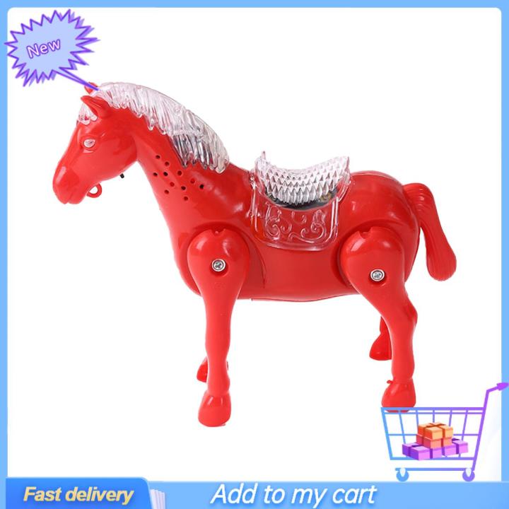 Horse Toy Lovely Lighting Musical Pure Color Electrical Horse Toy for Kids Daraz .bd