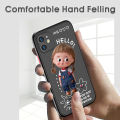 UCUC for Infinix Note 11 / Infinix Note 12 G88 Back Cover Hello Cute Girl Frosted Transparent Hard Phone Case Thin Shockproof Full Cover Camera Protect Case.