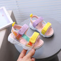 Yfashion Baby Beach Sandals Colorful Soft Sole Anti-slip Breathable Magic Sticker Toddler Shoes For 1-3 Years Old For Girls.