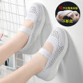 Ruideng Shoes for Women2023Summer New Mesh Breathable Sneakers Shallow Mouth Mom Shoes Rocking Shoes Thick Sole Women's Shoes.