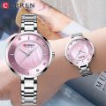 CURREN 9051 Wristwatch Fashion Clock Female Stainless Steel Watch-Rose. 