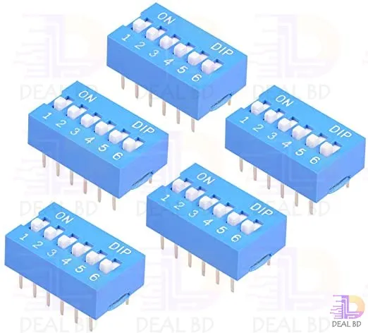 3Pcs%206%20Position%20DIP%20Switch%202.54mm%20Pitch%20Horizontal%20DIP%20Switch%20Six%20Positions%20Piano%20Type%20Dial%20DIP%20Slide%20Switch%20For%20Electronics%20Circuit%20PCB%20-%20Image%203