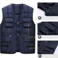 Classic Multi-Pocket Men's Padded Vest Winter Warm Sleeveless Coat Tactical Vest Jacket for Men Solid Lightweight Male Waistcoat.