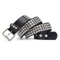 Punk Rivet Adjustable PU Leather Waistband Studded Belt Square Beads. 