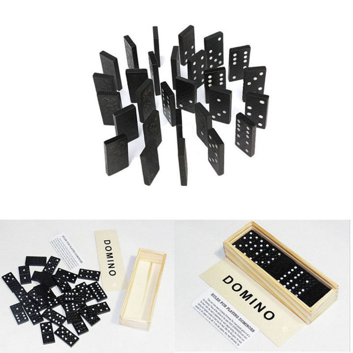 【Aesth Diary Store】(NEW)28Pcs Wooden Board Games Domino Blocks Kits Travel Funny Table Kid Early Learning Children Educational Gifts