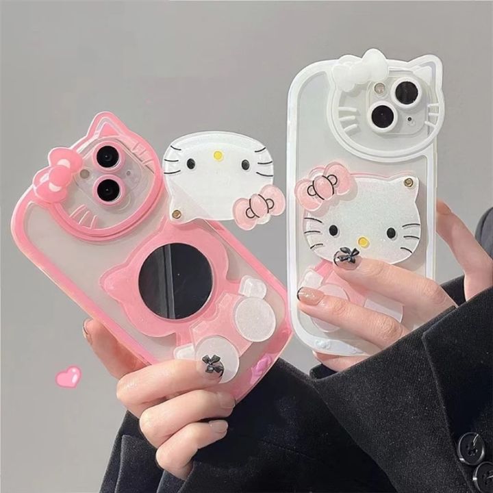 Sanrio%20Hello%20Kitty%20Transparent%20Case%20For%20iPhone%2014%2013%2011%2012%20Pro%20Max%20X%20XS%20XR%207%208%20Plus%20Cosmetic%20Mirror%20Cartoon%20Shockproof%20Cover%20Y2K%20Honoria%20-%20Image%202