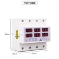 Din Rail 3 Phase Voltage Relay 380V Voltmeter Ammeter over and Under Voltage Monitor Relays Protector Adjust Current 63A.