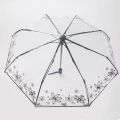 Transparent Folding Umbrella, Cute, Mini, Fresh, Simple, Sen Series, Trifold, Cherry Blossom Transparent Umbrella.