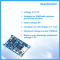 Micro Usb TP4056 Dual Protection Lithium/Lithium-ion Battery Charging Module (micro USB Input) - Input Voltage: 5V - Input Interface: MICRO USB. 