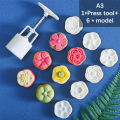 1 Set Flower Patterns Moon Cake Mould 3D DIY Mooncake Mold Baking Decor Tool. 
