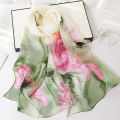 【selevn roind】Elegant Gauze Scarf Beach Printing Sunscreen Shawl Lotus Flower Design Elegant Pretty Madam Women Smooth Scarves 18 Style.