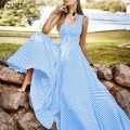 ZANZEA Holiday Long Maxi Dresses Womens France Elegant Tank Dress 2023 Summer Chic A Line Robe Party Striped Sleeveless Sundress House Foocus.