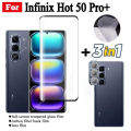 3 in 1 Infinix Hot 50 Pro+ Tempered Glass for Infinix Hot 50 Pro Plus Screen Protector Camera Lens Glass Full Cover Tempered Glass Film.