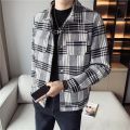 Plaid Jacket Men's Autumn Coat High-Grade Casual National Fashion Ruoshuai Spring and Autumn2023New Coat Male. 