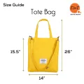 Canvas Tote Bag with Long Adjustable Strap Exclusive Design Yellow Color Shopping Bag /College University Bag, Tote Bag, Canvas Bag with Zipper. 