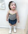 Baby Girls Camisole Cotton Striped Girls Tank Top Summer Kids Underwear Baby Undershirt Children Clothing Age For 2-8Y GE10. 