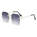 Rimless Sunglasses Square Large Frame Gradient Color Sunglasses Fashion Street Photography Glasses for Women. 