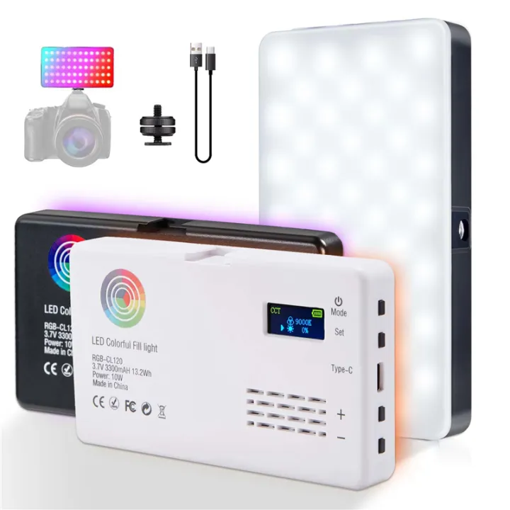 2500K-9000K%20LED%20RGB%20Camera%20Light%20Color%20Output%20Video%20Light%20Kit%20Dimmable%20Panel%20Light%20Rechargeable%20LED%20Light%20Black%20Easy%20Install%20Easy%20to%20Use%20-%20Image%204
