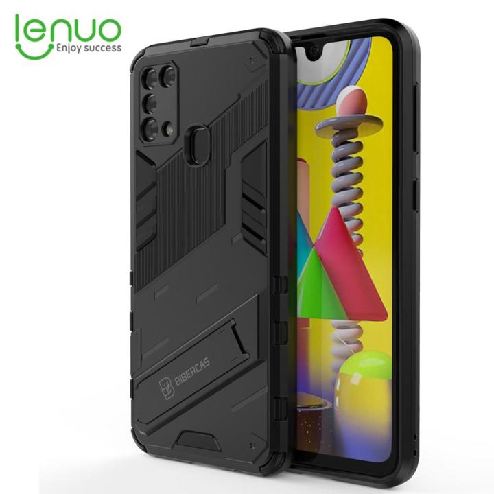Lenuo Punk-Casing For Samsung Galaxy M31 Back Cover Eight-Color Anti-Fall And Anti-Slip Phone Bracket Lens Protection Cover Lovers Case