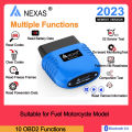 NEXAS Motorcycles Diagnostic Scan Tool Bluetooth 5.0 OBD2 EOBD Diagnostic Scanner for iOS Android Windows Fault Code Reader. 