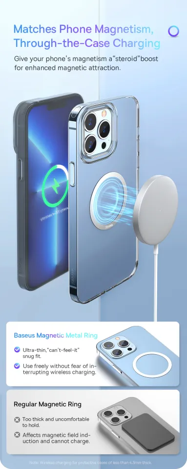 Baseus Magnetic Metal Plate Sticker Ring Car Phone Holder Disk