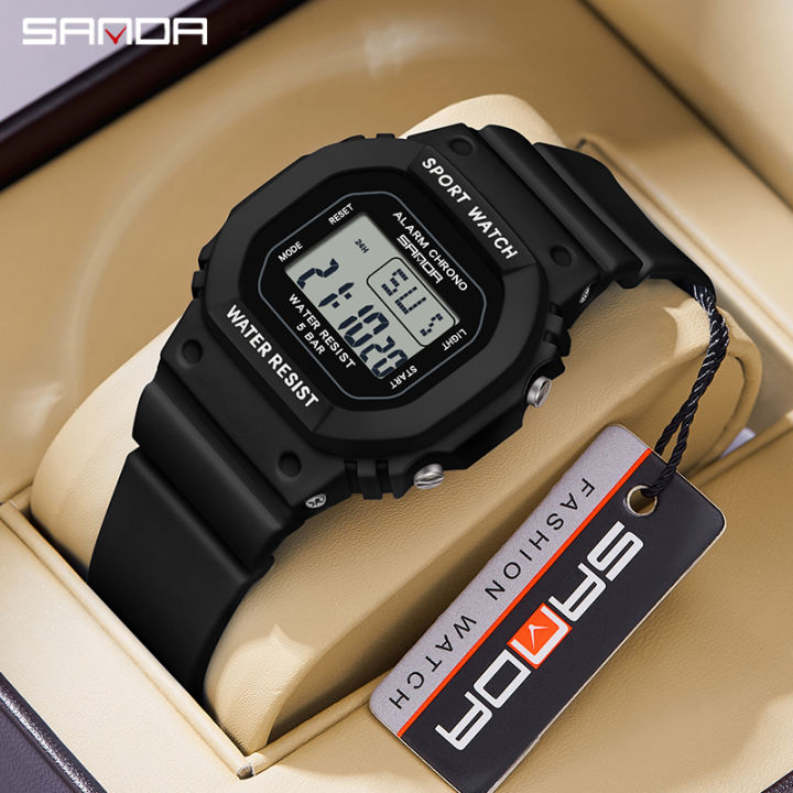 SANDA Classic Upgraded Trendy Color blocked Youth Multi functional Waterproof Men Watch SD393-6