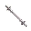 12 Inch Dumbbell Bar Silver – Steel Dumbbell Rod with Spin Lock for Weight Lifting Gym Exercise. 