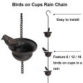 Rain Chains For Gutters Mobile Birds On Cups Rain Chimes Divert Water Away With Attached Hanger Dark Bronze Home Décor Stunning Cologo.