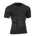Men Lose weight slimming vest tops waist belt reduce belly stomach shapewear sture corrector t shirt  chest shaper. 