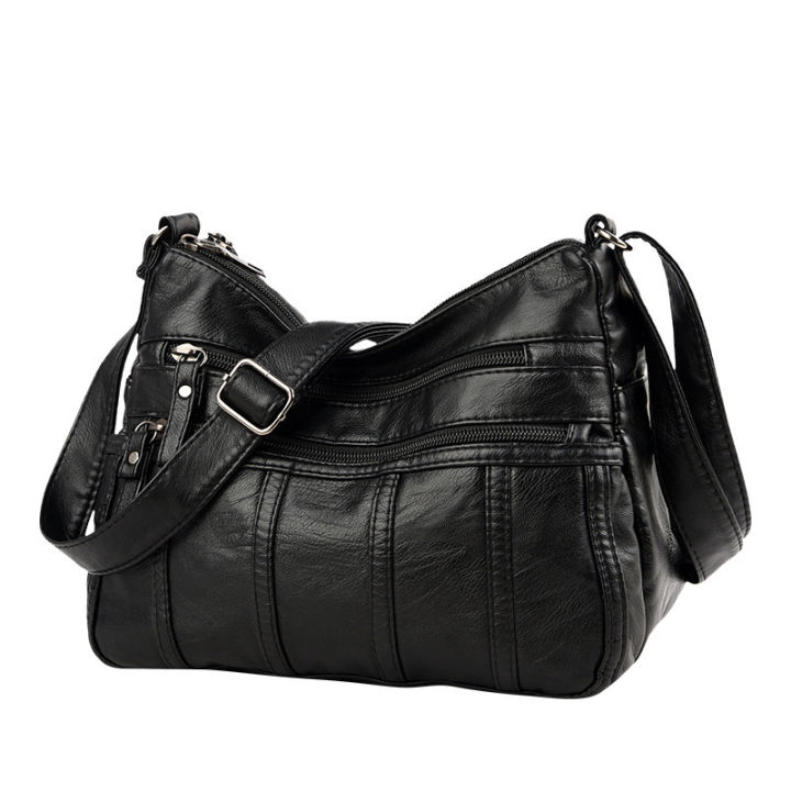 Crossbody%20Bag%20Women's%202020%20New%20Soft%20PU%20Fashion%20Versatile%20Bag%20Multi-layer%20Korean%20Version%20Simple%20Washed%20Leather%20One%20Shoulder%20-%20Image%205