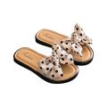 Girls Summer Beach Slippers, Toddlers Dots Bow Open Toe Slide Slippers, Nonslip Cross Slippers with Bowknot for Kids. 