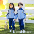 Spring and Autumn New Primary and Secondary School Student Class Uniforms, School Uniforms, Kindergarten Uniforms, Blue Color-blocked Sportswear, Casual Suits, Wholesale. 
