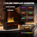 Fireplace Humidifier - 150ml Mini Fireplace Diffuser, Fireplace Oil Diffuser for Home Office, 7 Colors Light Flame Aroma Diffuser with Remote Control, Auto Off & Timer (Black).