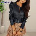 Women Coat Ruched Street Clothes Lady Jacket.