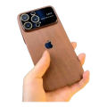 For Iphone 11,12,13,14,15 Pro & Pro Max Series Wooden Color with Logo Iphone Case Cover.
