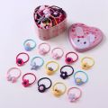 【Beauty Code】(NEW)20 Pcs/Box Cartoon Elastic Hair Bands Cute Flower Rubber Band Hair Circle Sweet Hairbands for Kids Girls Hair Accessories. 